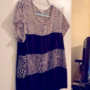 Womens Black and Beige Pattern dress top